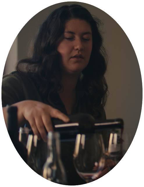 Winemaker Abigail Horstman Estrada pouring wine samples