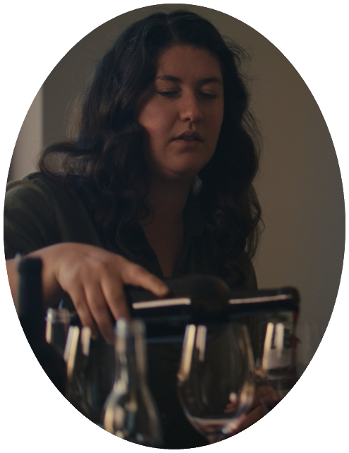 Winemaker Abigail Horstman Estrada pouring wine samples